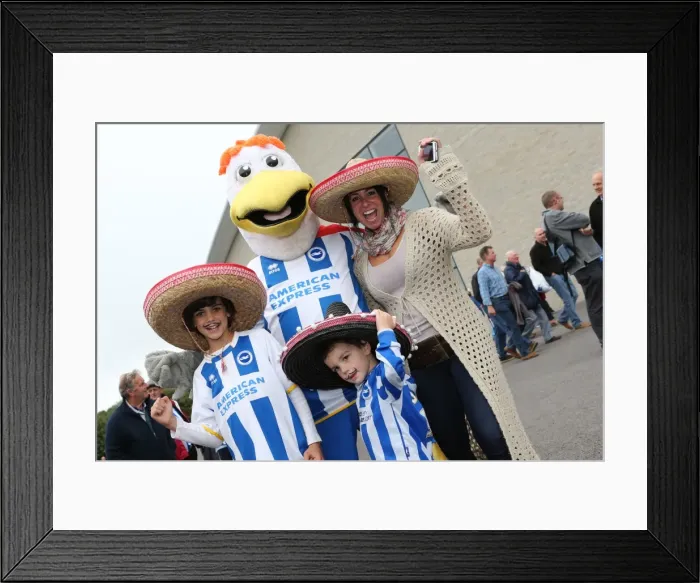 Framed Print : Brighton & Hove Albion's Spanish Day Celebration: Fans Dress Up at Amex Stadium vs. Bolton Wanderers (September 21, 2013) Framed Print : Brighton & Hove Albion's Spanish Day Celebration: Fans Dress Up at Amex Stadium vs. Bolton Wanderers (September 21, 2013)