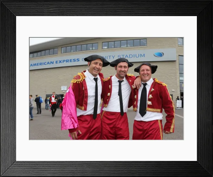 Framed Print : Brighton & Hove Albion's Spanish Day: Fans Don Bright Seafront Colors vs. Bolton Wanderers (September 21, 2013) Framed Print : Brighton & Hove Albion's Spanish Day: Fans Don Bright Seafront Colors vs. Bolton Wanderers (September 21, 2013)