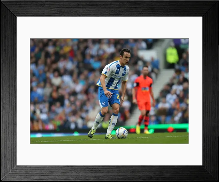 Framed Print : David Lopez Presses Forward: Brighton & Hove Albion vs Bolton Wanderers (September 21, 2013)