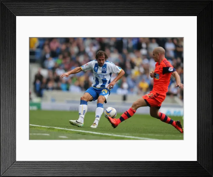 Framed Print : Clash at the Amex: Inigo Calderon vs Marc Tierney, Brighton & Hove Albion vs Bolton Wanderers, September 21, 2013