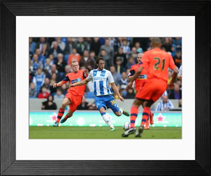 Framed Print : Brighton & Hove Albion's Will Buckley Scores Third Goal Against Bolton Wanderers (3-1), September 21, 2013