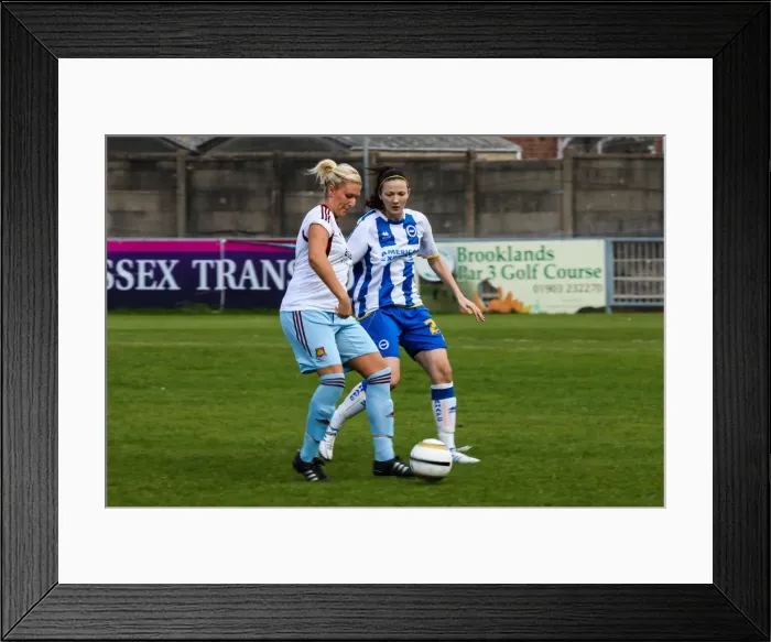 Framed Print : Brighton & Hove Albion vs. West Ham United: Women's Football Match, 2013-14 Season Framed Print : Brighton & Hove Albion vs. West Ham United: Women's Football Match, 2013-14 Season