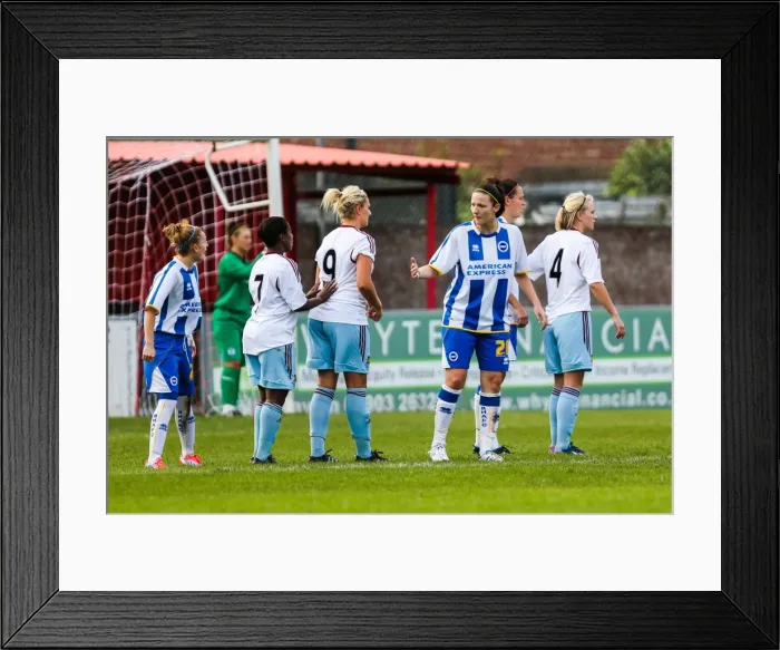 Framed Print : Thrilling Clash: Brighton & Hove Albion vs. West Ham United (Women's Football, 2013-14 Season) Framed Print : Thrilling Clash: Brighton & Hove Albion vs. West Ham United (Women's Football, 2013-14 Season)