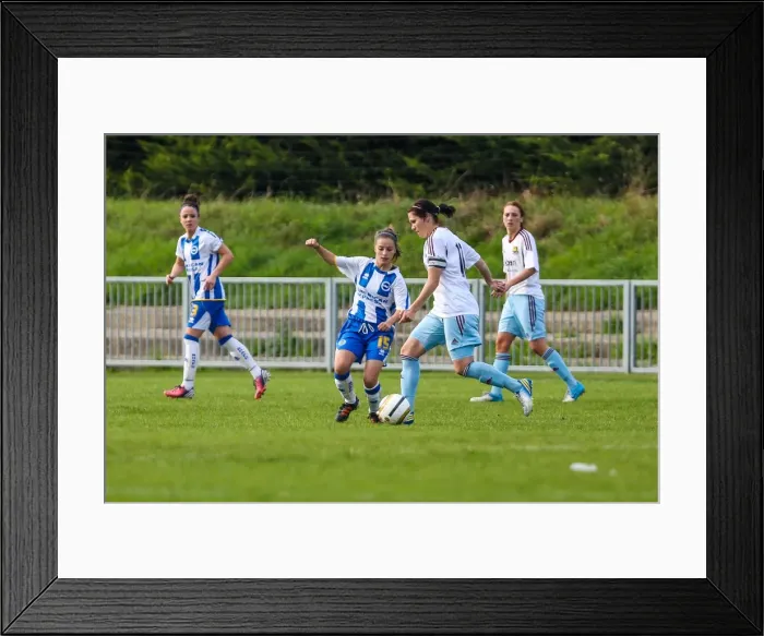 Framed Print : West Ham vs. Brighton & Hove Albion: 2013-14 Women's Football Match Framed Print : West Ham vs. Brighton & Hove Albion: 2013-14 Women's Football Match