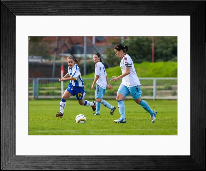 Framed Print : Thrilling Showdown: Brighton & Hove Albion vs. West Ham United - Women's Football, 2013-14 Season Framed Print : Thrilling Showdown: Brighton & Hove Albion vs. West Ham United - Women's Football, 2013-14 Season