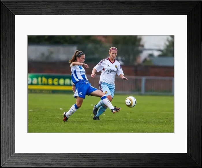 Framed Print : Thrilling Showdown: Brighton & Hove Albion vs. West Ham United (Women's Football, 2013-14 Season) Framed Print : Thrilling Showdown: Brighton & Hove Albion vs. West Ham United (Women's Football, 2013-14 Season)