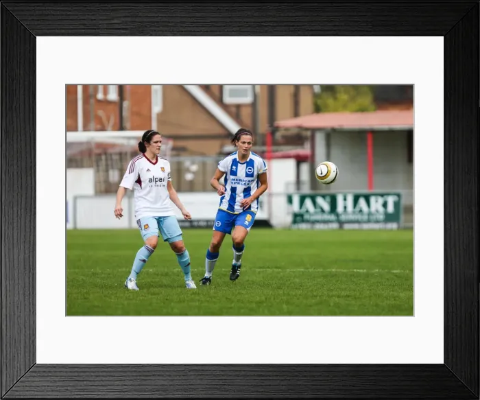 Framed Print : Brighton & Hove Albion vs. West Ham United: 2013-14 Women's Football Match Framed Print : Brighton & Hove Albion vs. West Ham United: 2013-14 Women's Football Match