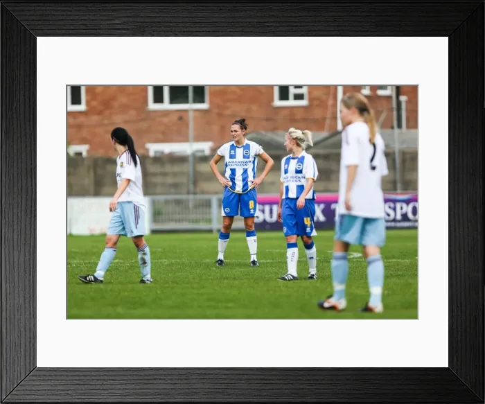 Framed Print : Thrilling Showdown: Brighton & Hove Albion vs. West Ham United - Women's Football, 2013-14 Season Framed Print : Thrilling Showdown: Brighton & Hove Albion vs. West Ham United - Women's Football, 2013-14 Season