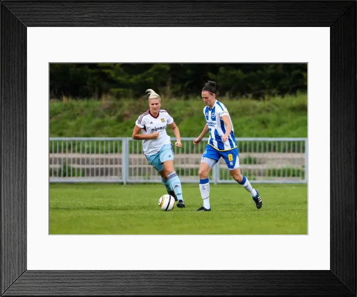 Framed Print : Thrilling Clash: Brighton & Hove Albion vs. West Ham United (Women's Football, 2013-14 Season) Framed Print : Thrilling Clash: Brighton & Hove Albion vs. West Ham United (Women's Football, 2013-14 Season)