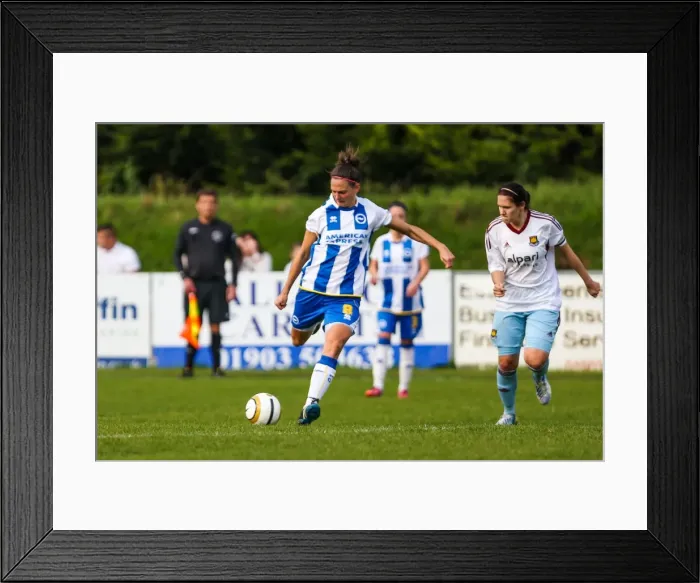 Framed Print : Brighton & Hove Albion vs. West Ham United: A 2013-14 Women's Football Battle Framed Print : Brighton & Hove Albion vs. West Ham United: A 2013-14 Women's Football Battle