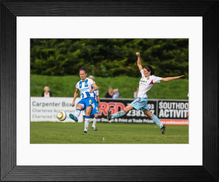 Framed Print : Battle of the Seaside: Brighton & Hove Albion vs. West Ham United - Women's Football, 2013-14 Season Framed Print : Battle of the Seaside: Brighton & Hove Albion vs. West Ham United - Women's Football, 2013-14 Season