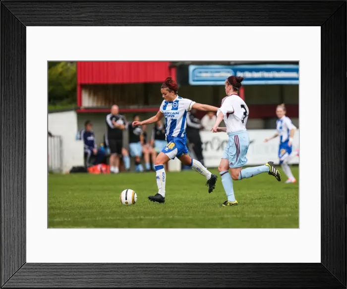 Framed Print : Brighton & Hove Albion vs. West Ham United: 2013-14 Women's Football Match Framed Print : Brighton & Hove Albion vs. West Ham United: 2013-14 Women's Football Match