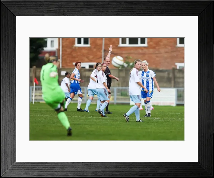 Framed Print : Brighton & Hove Albion vs. West Ham United: 2013-14 Women's Football Match Framed Print : Brighton & Hove Albion vs. West Ham United: 2013-14 Women's Football Match