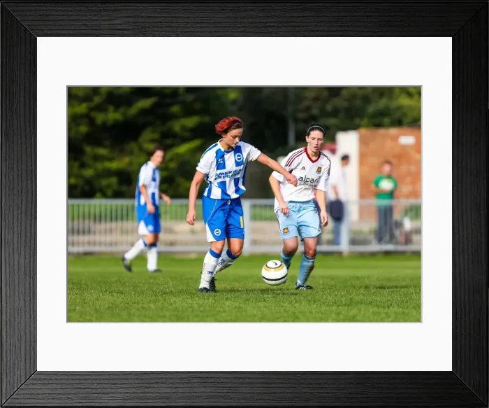 Framed Print : Battle of the Women's Football Field: Brighton & Hove Albion vs. West Ham United (2013-14) Framed Print : Battle of the Women's Football Field: Brighton & Hove Albion vs. West Ham United (2013-14)