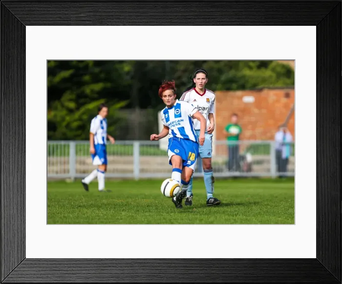 Framed Print : Thrilling Clash: Brighton & Hove Albion vs. West Ham United (Women's Football, Season 2013-14) Framed Print : Thrilling Clash: Brighton & Hove Albion vs. West Ham United (Women's Football, Season 2013-14)