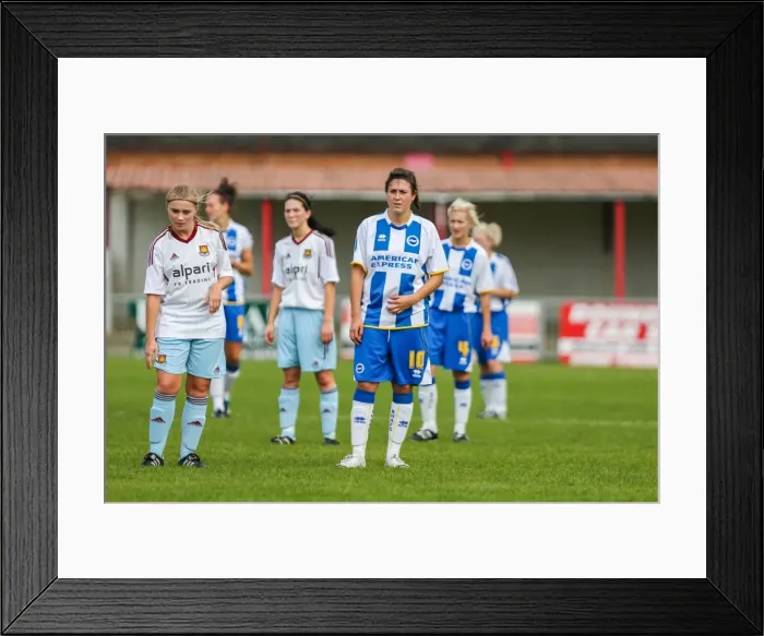 Framed Print : West Ham vs. Brighton & Hove Albion: A Battle in the 2013-14 Women's Football Season