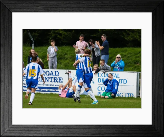 Framed Print : Clash in Women's Football: West Ham United vs. Brighton & Hove Albion (Season 2013-14) Framed Print : Clash in Women's Football: West Ham United vs. Brighton & Hove Albion (Season 2013-14)
