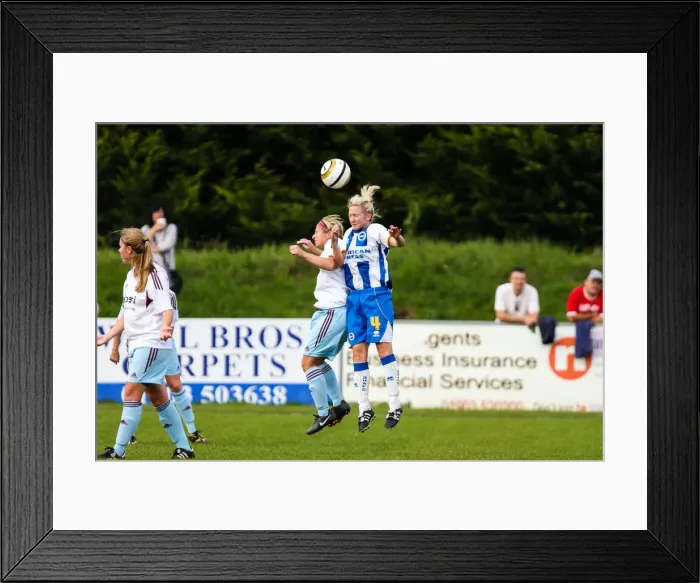 Framed Print : West Ham vs. Brighton & Hove Albion: A Battle in the 2013-14 Women's Football Season