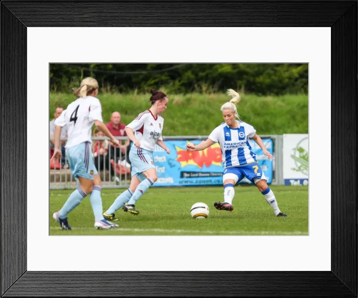 Framed Print : Battle in the 2013-14 Women's Football Season: Brighton & Hove Albion vs. West Ham United