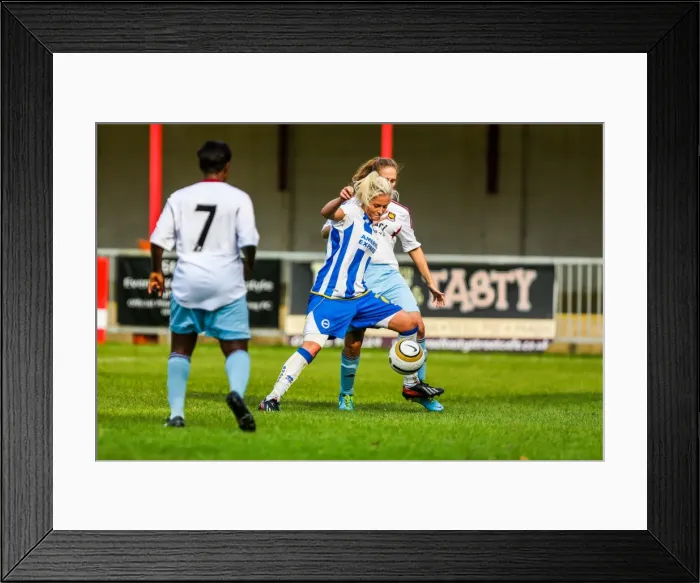 Framed Print : Battle of the Women's Football Field: Brighton & Hove Albion vs. West Ham United (2013-14) Framed Print : Battle of the Women's Football Field: Brighton & Hove Albion vs. West Ham United (2013-14)
