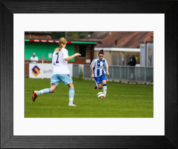 Framed Print : Battle in the 2013-14 Women's Football Season: Brighton & Hove Albion vs. West Ham United