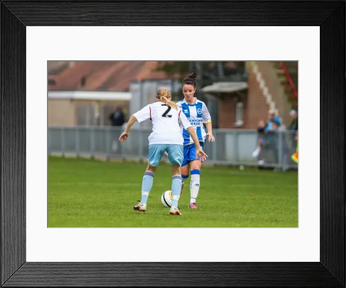 Framed Print : Battle of the Women's Football Field: Brighton & Hove Albion vs. West Ham United (2013-14) Framed Print : Battle of the Women's Football Field: Brighton & Hove Albion vs. West Ham United (2013-14)