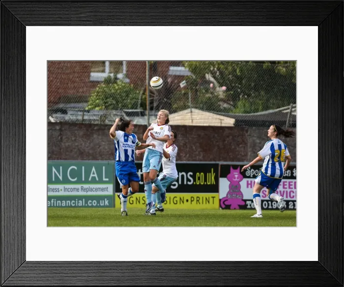 Framed Print : Brighton & Hove Albion vs. West Ham United: 2013-14 Women's Football Match Framed Print : Brighton & Hove Albion vs. West Ham United: 2013-14 Women's Football Match
