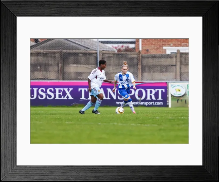 Framed Print : Brighton & Hove Albion vs. West Ham United: 2013-14 Women's Football Match Framed Print : Brighton & Hove Albion vs. West Ham United: 2013-14 Women's Football Match