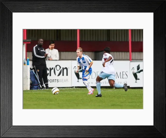 Framed Print : Brighton & Hove Albion vs. West Ham United: 2013-14 Women's Football Match Framed Print : Brighton & Hove Albion vs. West Ham United: 2013-14 Women's Football Match