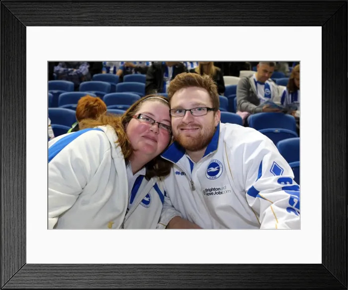 Framed Print : Electric Atmosphere: Brighton & Hove Albion FC Fans in Full Throat at Amex Stadium (2013-14 Season: Sheffield Wednesday Game) Framed Print : Electric Atmosphere: Brighton & Hove Albion FC Fans in Full Throat at Amex Stadium (2013-14 Season: Sheffield Wednesday Game)