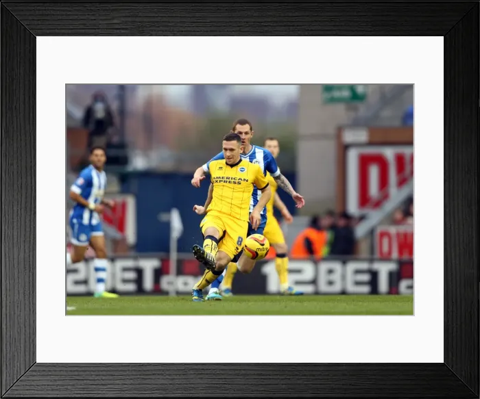 Framed Print : Brighton & Hove Albion vs. Wigan Athletic: 2013-14 Away Game