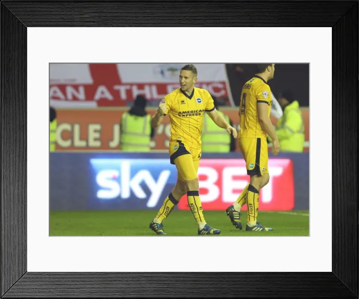 Framed Print : Brighton & Hove Albion vs. Wigan Athletic: 23-11-2013 - Away Game, 2013-14 Season