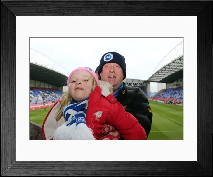 Framed Print : Brighton and Hove Albion Away Days 2013-14: Wigan Athletic Crowd Shots