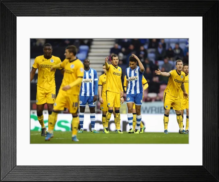 Framed Print : Brighton & Hove Albion vs. Wigan Athletic: 2013-14 Away Game Framed Print : Brighton & Hove Albion vs. Wigan Athletic: 2013-14 Away Game