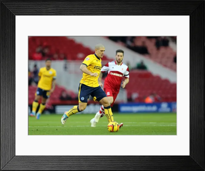 Framed Print : Brighton & Hove Albion vs. Middlesbrough - 14-12-2013: Away Game Framed Print : Brighton & Hove Albion vs. Middlesbrough - 14-12-2013: Away Game
