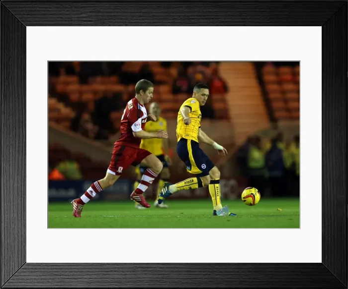 Framed Print : Brighton & Hove Albion vs. Middlesbrough: Away Game - December 14, 2013 (Season 2013-14) Framed Print : Brighton & Hove Albion vs. Middlesbrough: Away Game - December 14, 2013 (Season 2013-14)