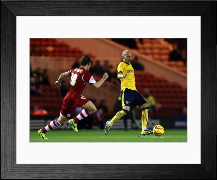 Framed Print : Brighton & Hove Albion vs. Middlesbrough: Away Game - December 14, 2013 (Season 2013-14) Framed Print : Brighton & Hove Albion vs. Middlesbrough: Away Game - December 14, 2013 (Season 2013-14)