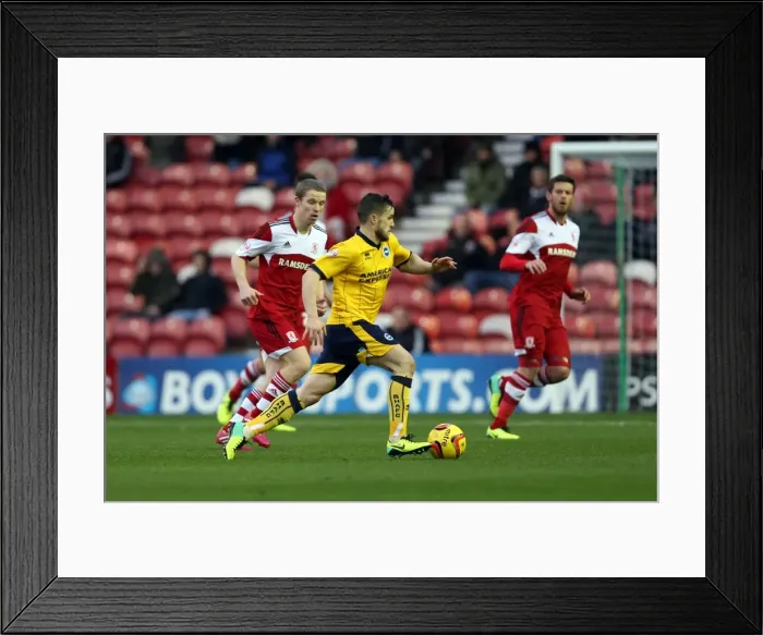 Framed Print : Brighton & Hove Albion vs. Middlesbrough: Away Game - December 14, 2013 (Season 2013-14) Framed Print : Brighton & Hove Albion vs. Middlesbrough: Away Game - December 14, 2013 (Season 2013-14)