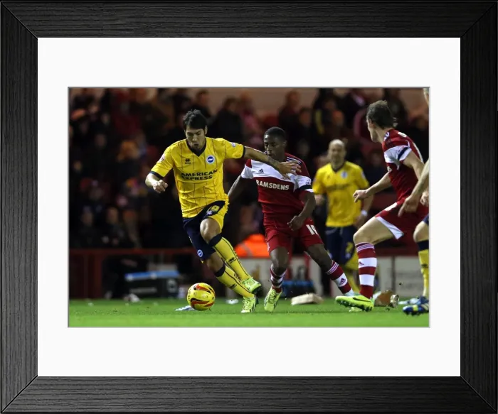 Framed Print : Brighton & Hove Albion vs. Middlesbrough: Away Game - December 14, 2013 Framed Print : Brighton & Hove Albion vs. Middlesbrough: Away Game - December 14, 2013