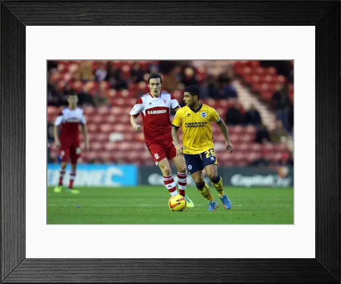 Framed Print : Brighton & Hove Albion vs. Middlesbrough: Away Game - December 14, 2013 (Season 2013-14) Framed Print : Brighton & Hove Albion vs. Middlesbrough: Away Game - December 14, 2013 (Season 2013-14)