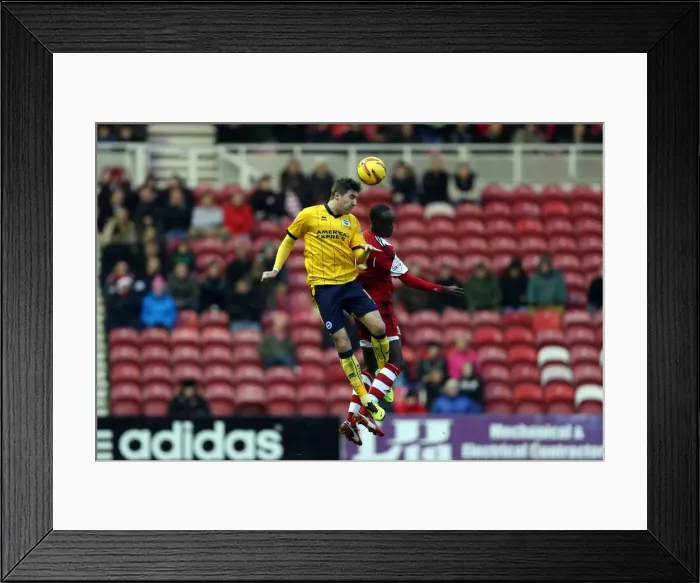 Framed Print : Middlesbrough vs. Brighton & Hove Albion: 2013-14 Away Game Framed Print : Middlesbrough vs. Brighton & Hove Albion: 2013-14 Away Game