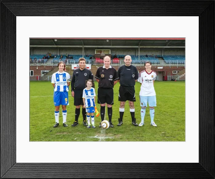 Framed Print : Battle in the 2013-14 Women's Football Season: Brighton & Hove Albion vs. West Ham United Framed Print : Battle in the 2013-14 Women's Football Season: Brighton & Hove Albion vs. West Ham United