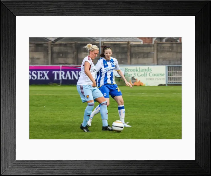 Framed Print : Brighton & Hove Albion vs. West Ham United: A Battle in the 2013-14 Women's Football Season Framed Print : Brighton & Hove Albion vs. West Ham United: A Battle in the 2013-14 Women's Football Season