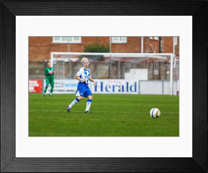 Framed Print : Brighton & Hove Albion vs. West Ham United: A 2013-14 Women's Football Match Framed Print : Brighton & Hove Albion vs. West Ham United: A 2013-14 Women's Football Match