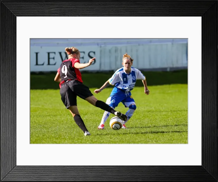 Framed Print : Brighton & Hove Albion Women vs Lewes: A Historic Clash in the 2013-14 Season - Brighton And Hove Albion