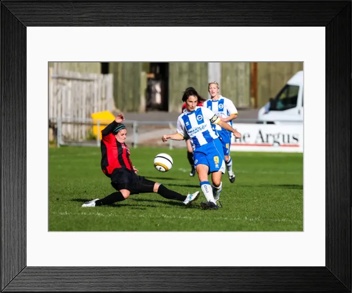 Framed Print : Brighton & Hove Albion Women vs Lewes: A Historic Clash in the 2013-14 Season - Brighton And Hove Albion Women's Football Framed Print : Brighton & Hove Albion Women vs Lewes: A Historic Clash in the 2013-14 Season - Brighton And Hove Albion Women's Football