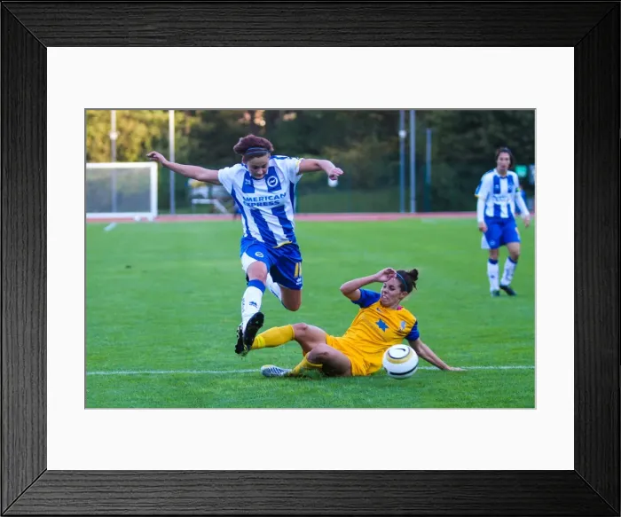 Framed Print : Brighton & Hove Albion vs. Gillingham: Women's Football Match, 2013-14 Season Framed Print : Brighton & Hove Albion vs. Gillingham: Women's Football Match, 2013-14 Season