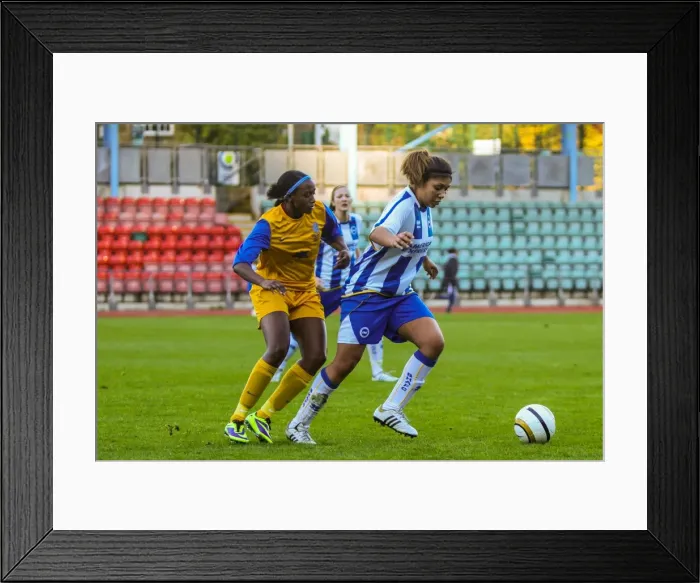 Framed Print : Brighton & Hove Albion Women vs Gillingham: 2013-14 Season Match Framed Print : Brighton & Hove Albion Women vs Gillingham: 2013-14 Season Match