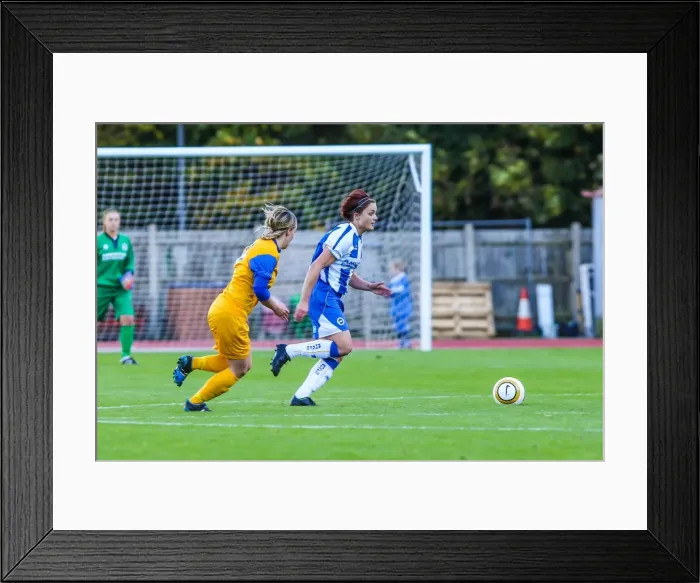 Framed Print : Brighton & Hove Albion Women vs. Gillingham: 2013-14 Season - A Battle on the Pitch Framed Print : Brighton & Hove Albion Women vs. Gillingham: 2013-14 Season - A Battle on the Pitch