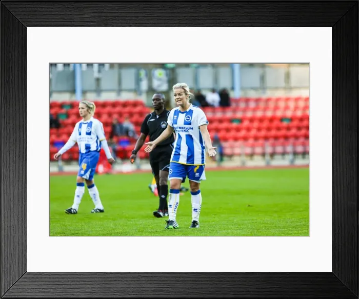 Framed Print : Battle in the 2013-14 Women's Football Season: Brighton & Hove Albion vs. Gillingham Framed Print : Battle in the 2013-14 Women's Football Season: Brighton & Hove Albion vs. Gillingham